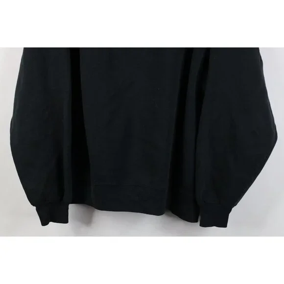 Vintage 90s Streetwear Mens XL Distressed Blank Crewneck Sweatshirt Black USA - Picture 3 of 12